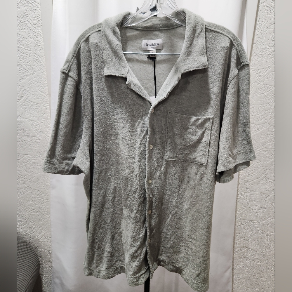 NWT Men's Moss Green French Terry polo Shirt